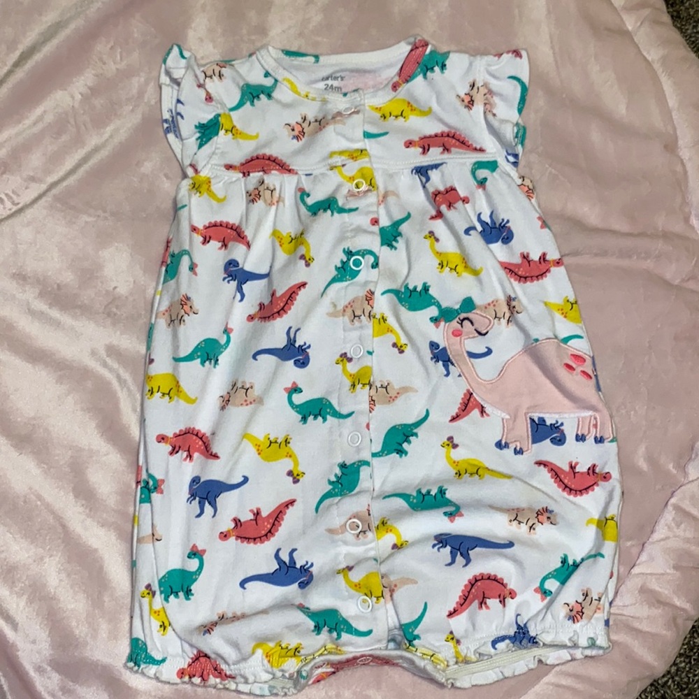 Baby girl dinosaur romper